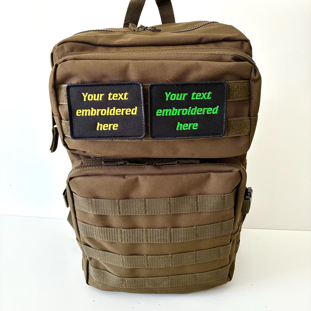 Personalised Embroidered Text Patch Hook Loop Custom Military Molle Morale Badge