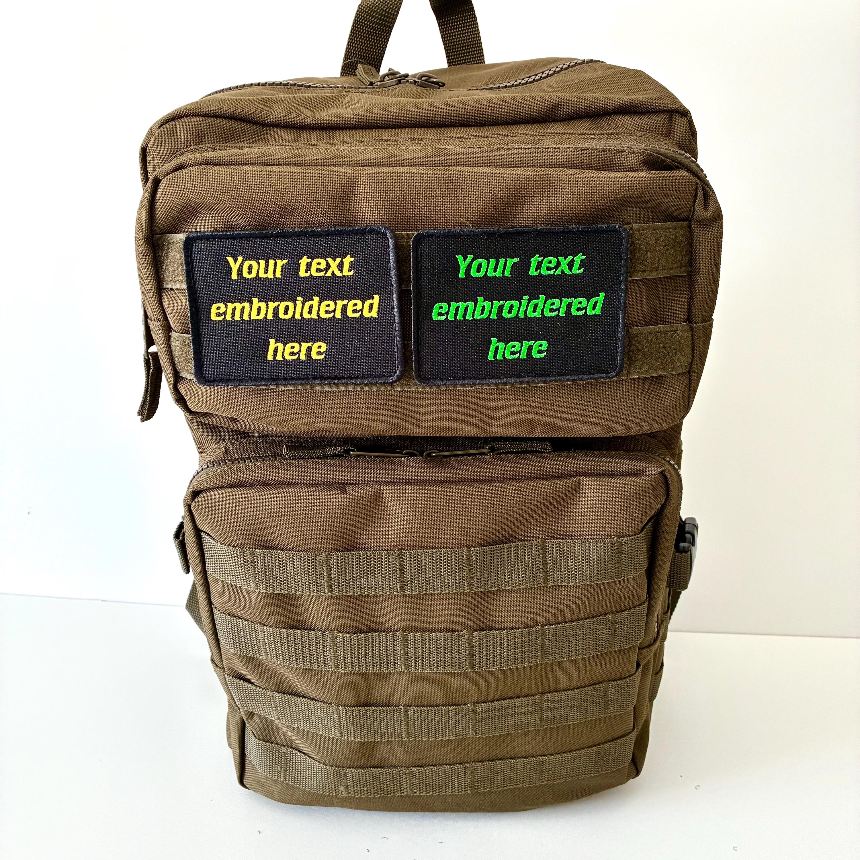 Personalised Embroidered Text Patch Hook Loop Custom Military Molle Morale Badge