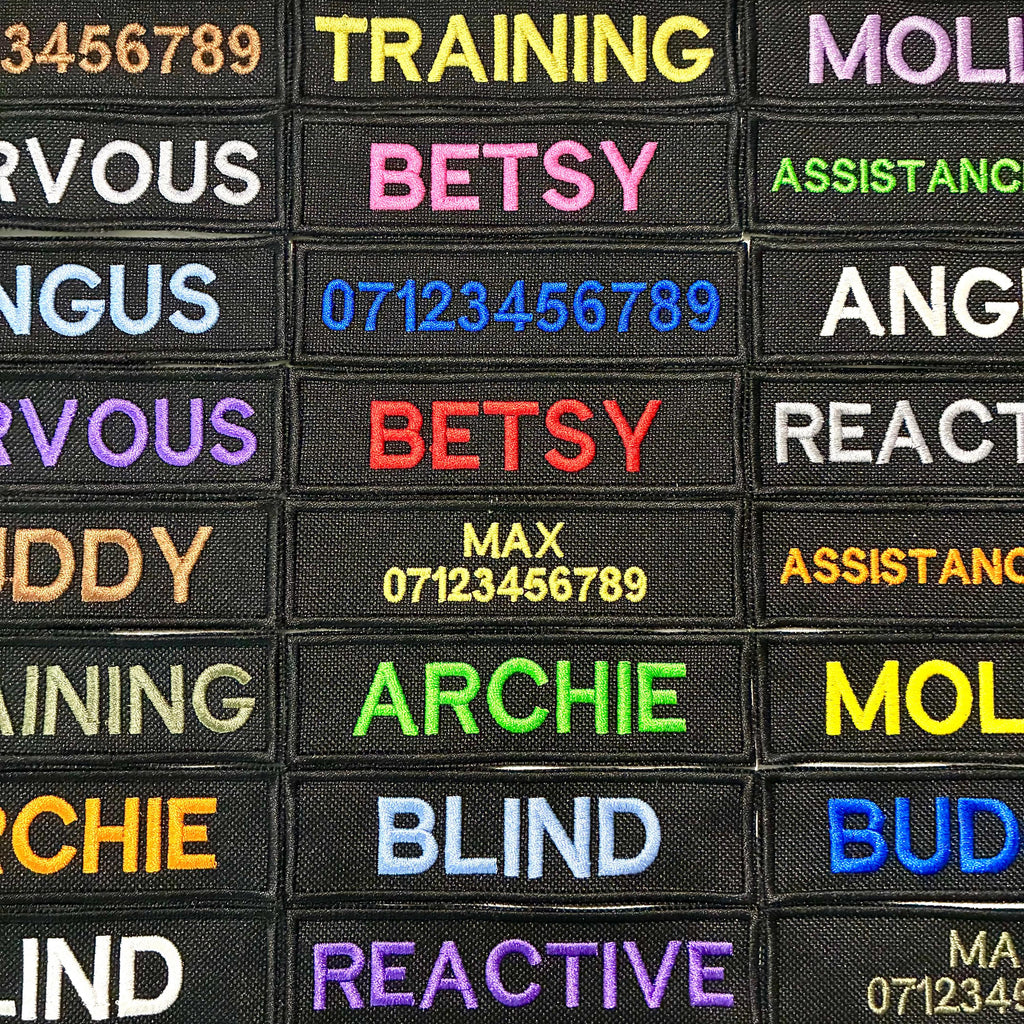 VELCRO® Patch To Fit Julius K9 Dog Harness Personalised Embroidered Custom Text Badge