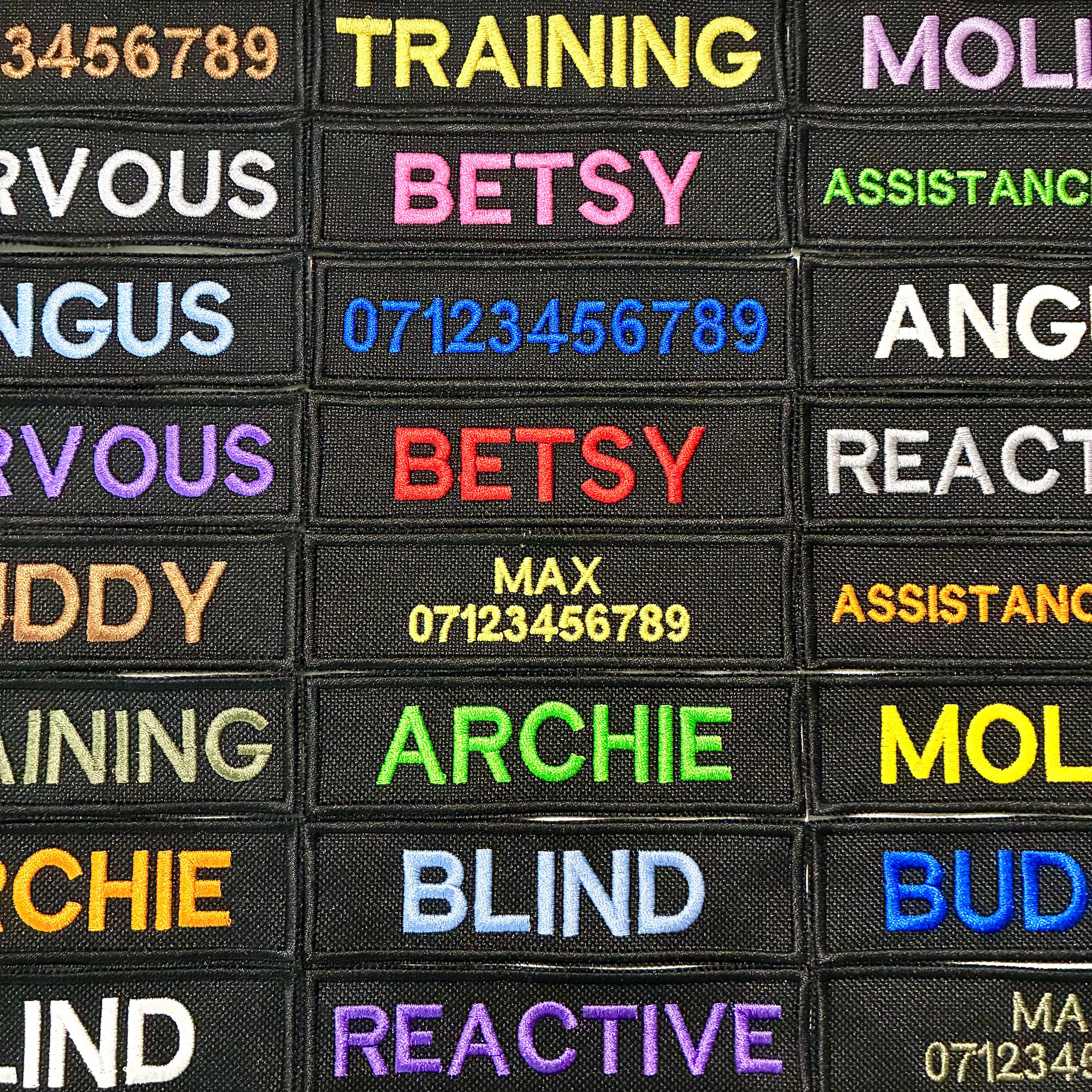 VELCRO® Patch To Fit Julius K9 Dog Harness Personalised Embroidered Custom Text Badge