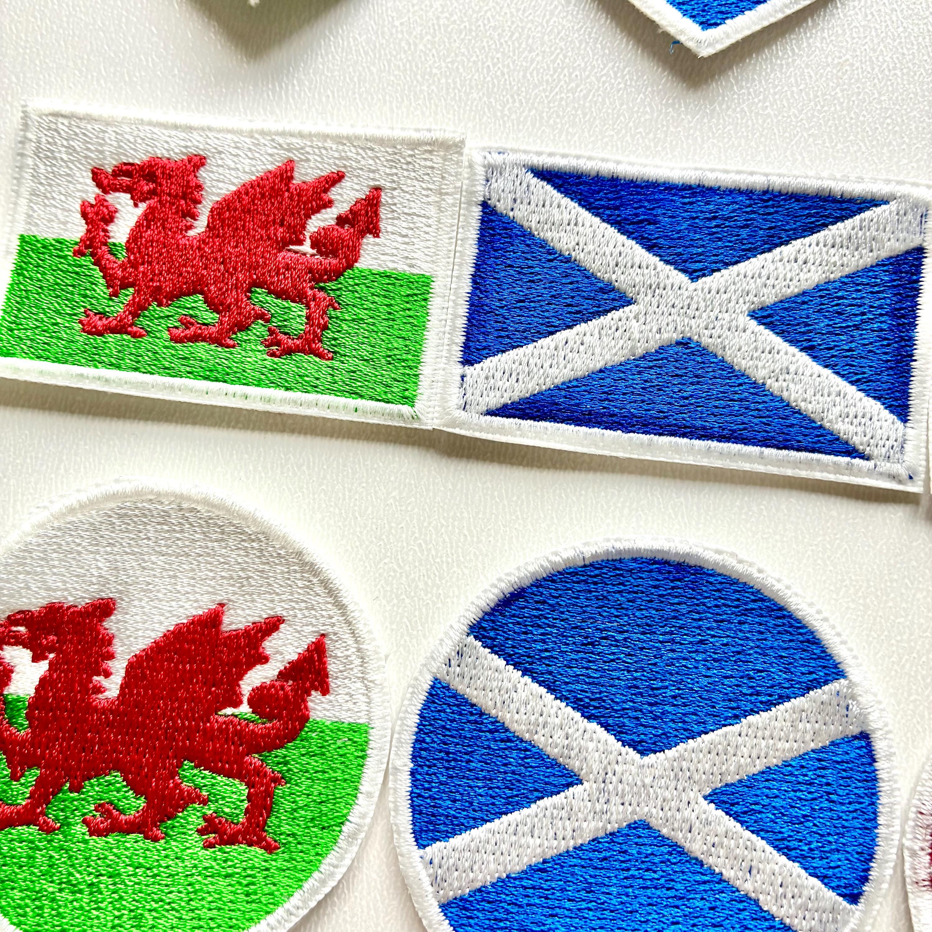 Embroidered Flag Patch Iron On & Sew On Union Jack England Scotland Wales Badge