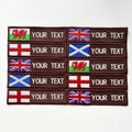Personalised Embroidered Flag Patch Sew/Iron/VELCRO® Custom Text Badge Brown