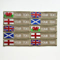 Personalised Embroidered Flag Patch Sew/Iron/VELCRO® Custom Text Badge Sand