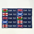 Personalised Embroidered Flag Patch Sew/Iron/VELCRO® Custom Text Badge Navy