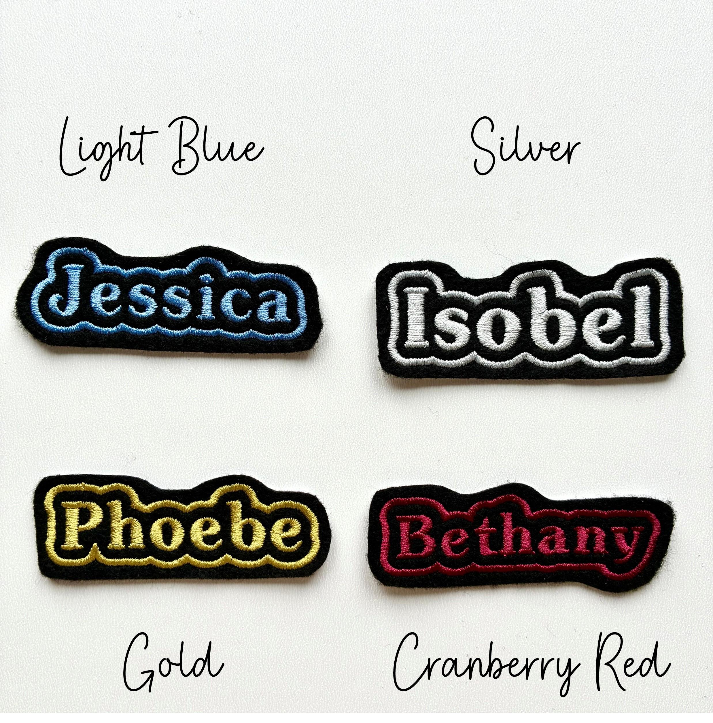 Personalised Embroidered Name Patch Iron On & Sew On Custom Text Badge (P1)