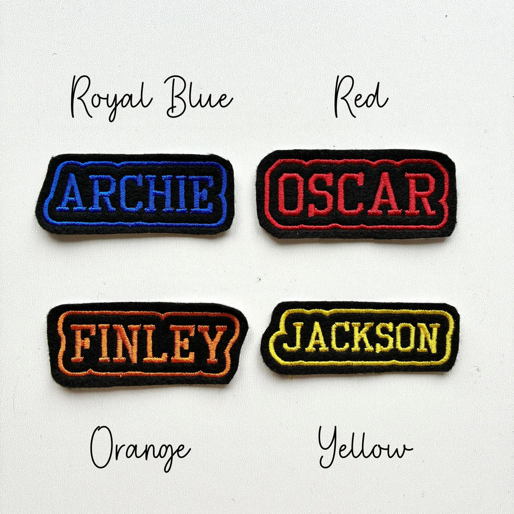 Personalised Embroidered Name Patch Iron On & Sew On Custom Text Badge (P10)