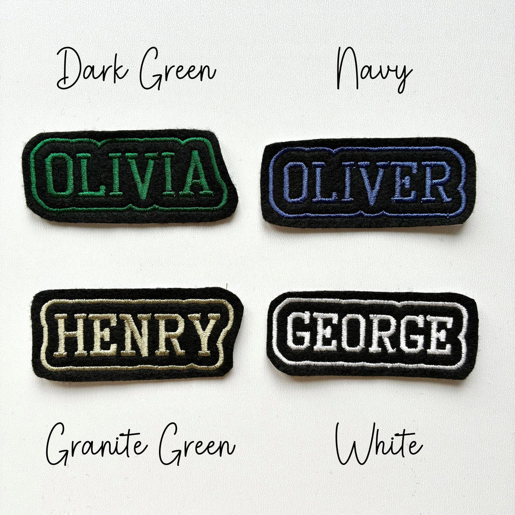Personalised Embroidered Name Patch Iron On & Sew On Custom Text Badge (P10)