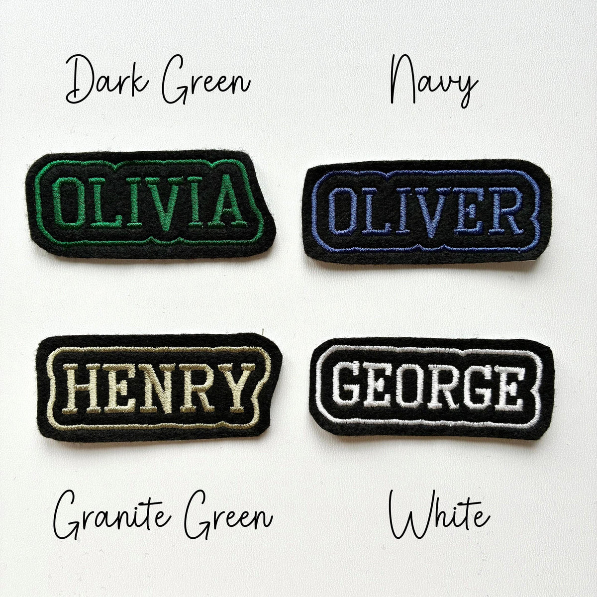 Personalised Embroidered Name Patch Iron On & Sew On Custom Text Badge (P10)