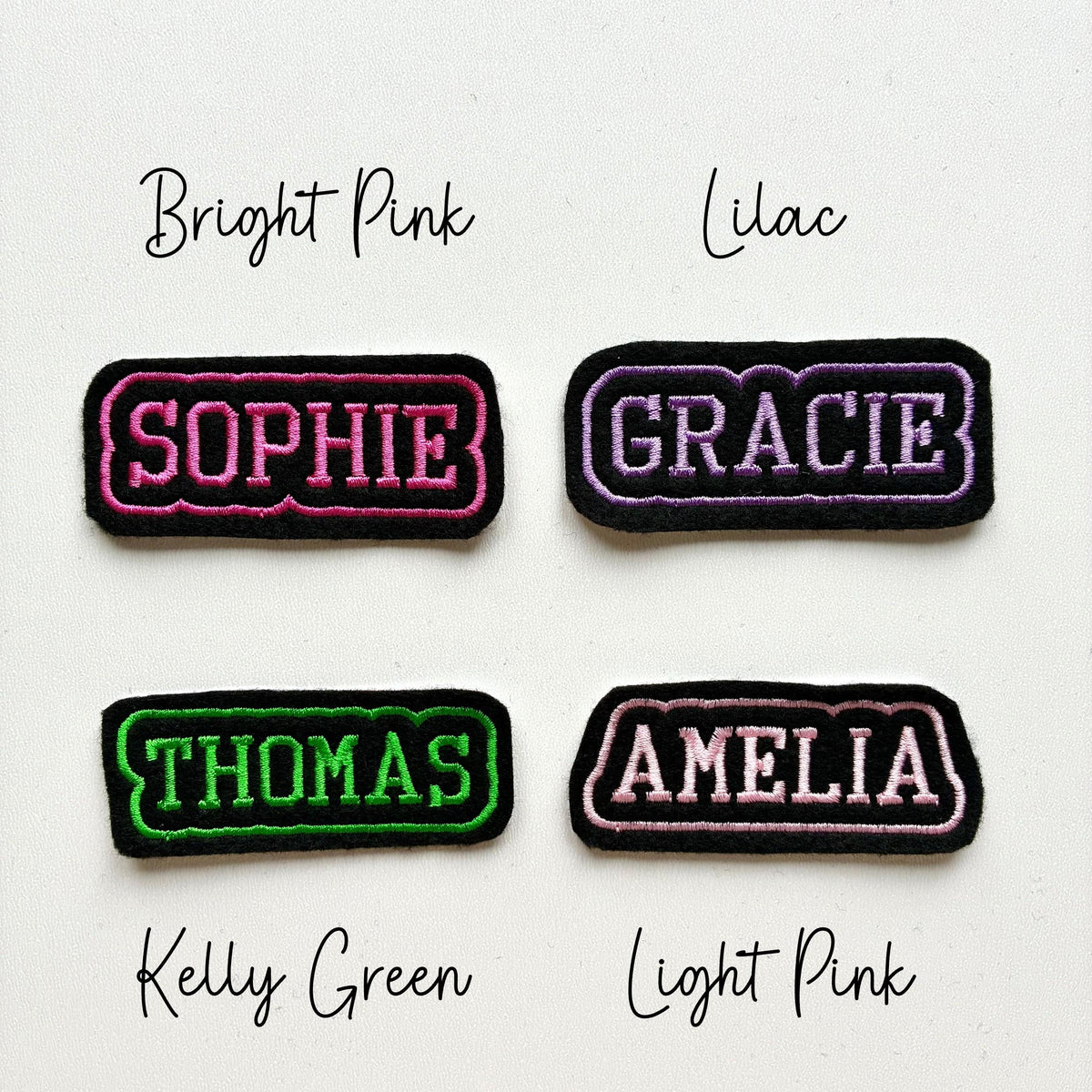 Personalised Embroidered Name Patch Iron On & Sew On Custom Text Badge (P10)