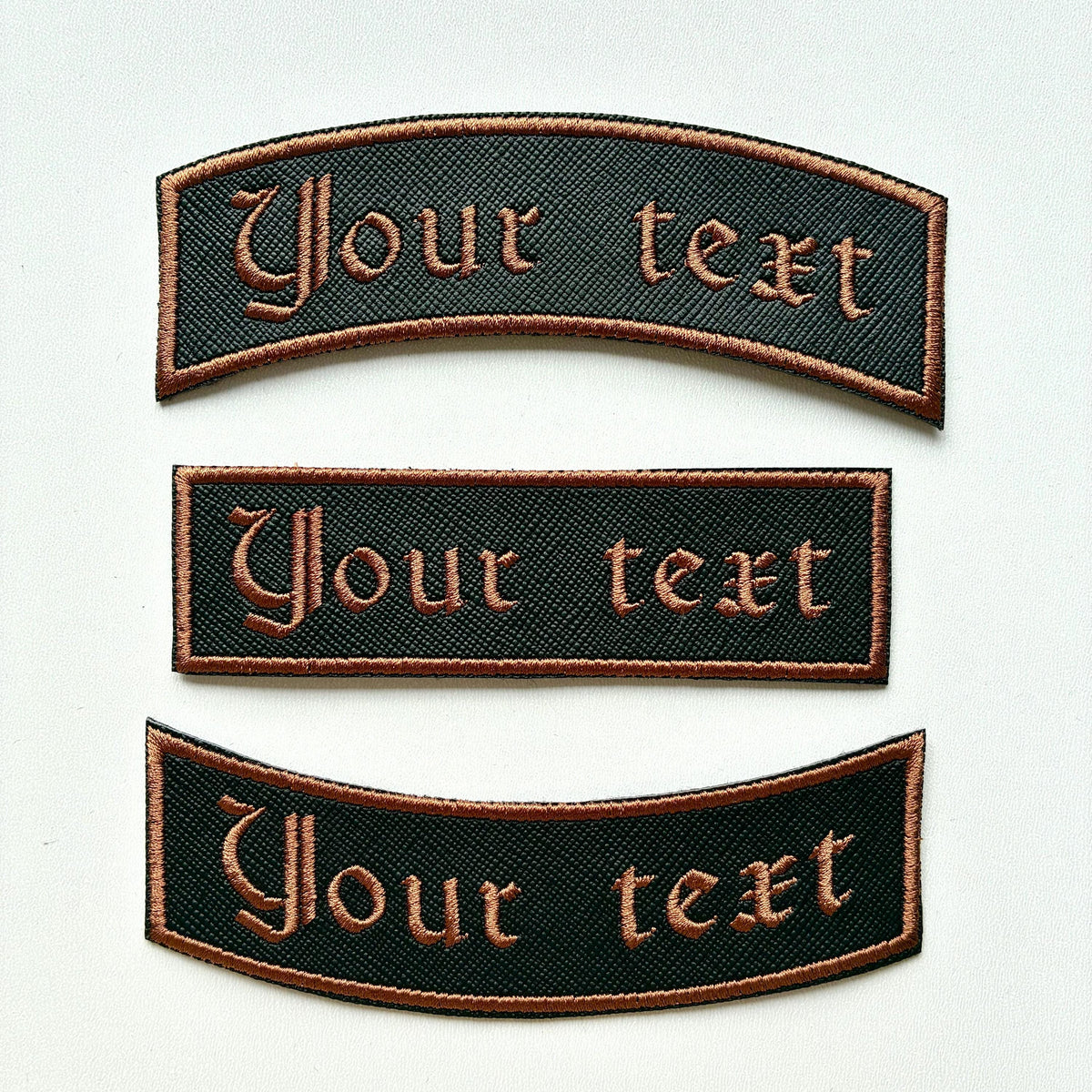 Personalised Embroidered Patch Iron On & Sew On Custom Text Old English Biker