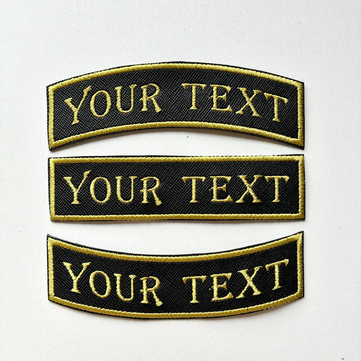 Personalised Embroidered Patch Iron & Sew On Custom Text Old English Biker Club