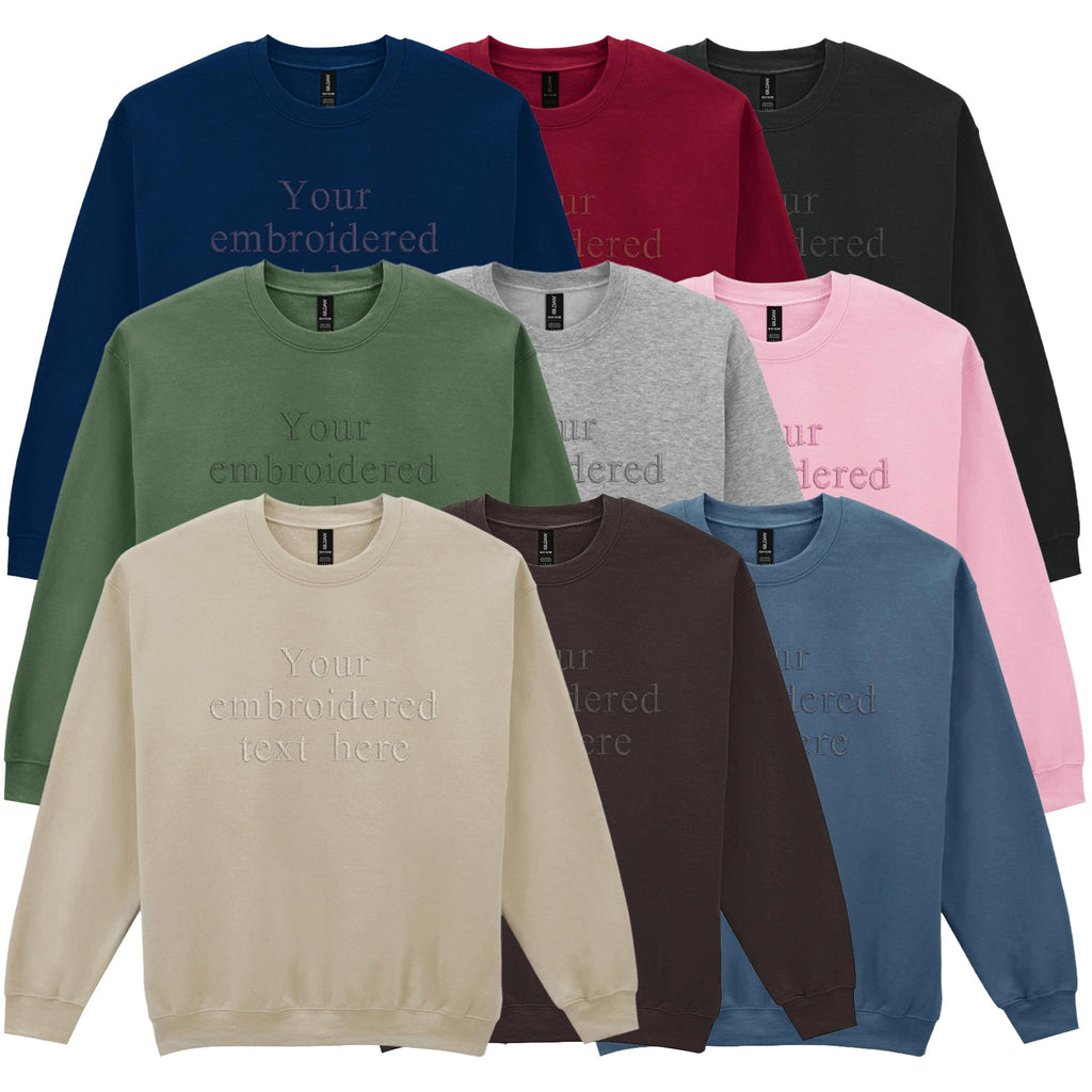 Embroidered Personalised Adults Sweatshirt S-5XL Custom Design Your Text