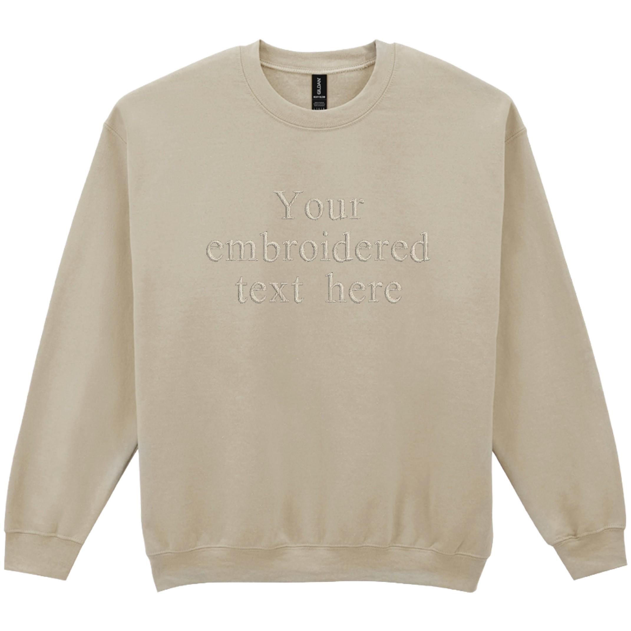 Embroidered Personalised Adults Sweatshirt S-5XL Custom Design Your Text
