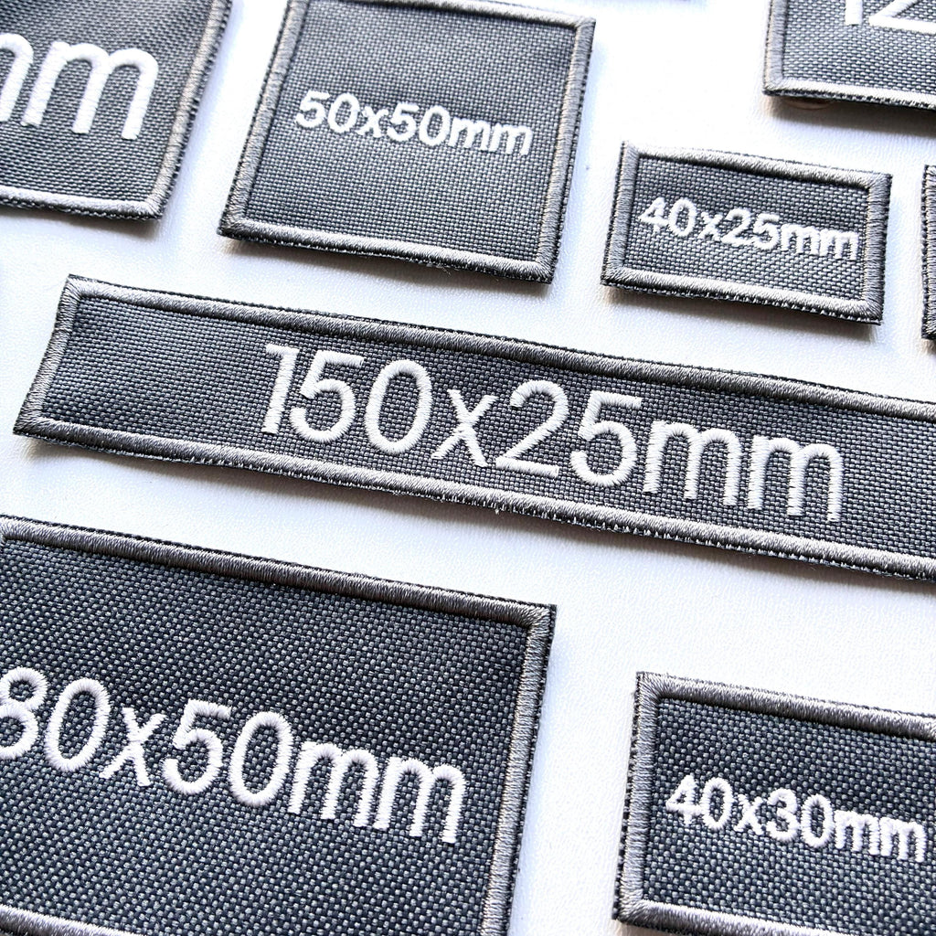 Personalised Embroidered Grey Patches Sew/Iron/VELCRO® Custom Text Molle Morale Badges