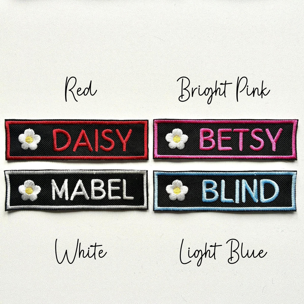 VELCRO® Patch To Fit Julius K9 Dog Harness Personalised Embroidered Custom Text Flower Floral Badge