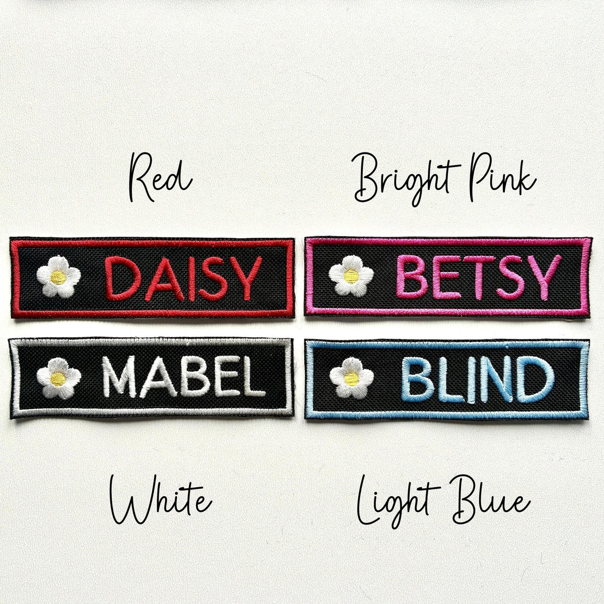 VELCRO® Patch To Fit Julius K9 Dog Harness Personalised Embroidered Custom Text Flower Floral Badge