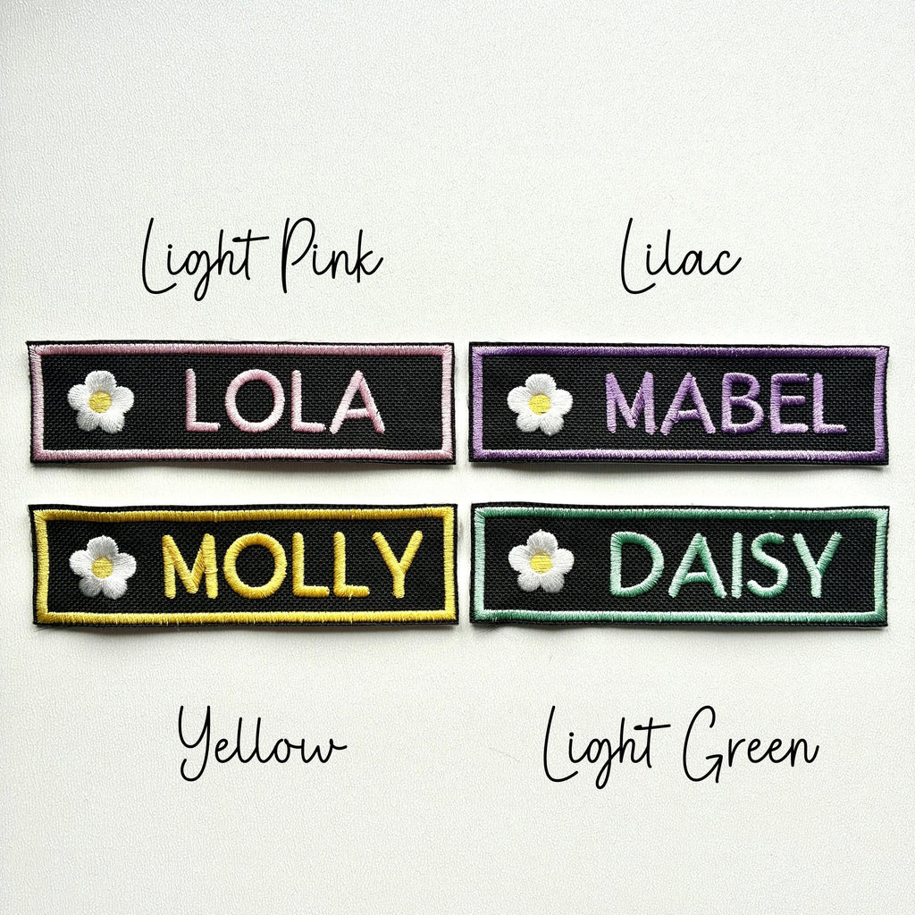 VELCRO® Patch To Fit Julius K9 Dog Harness Personalised Embroidered Custom Text Flower Floral Badge