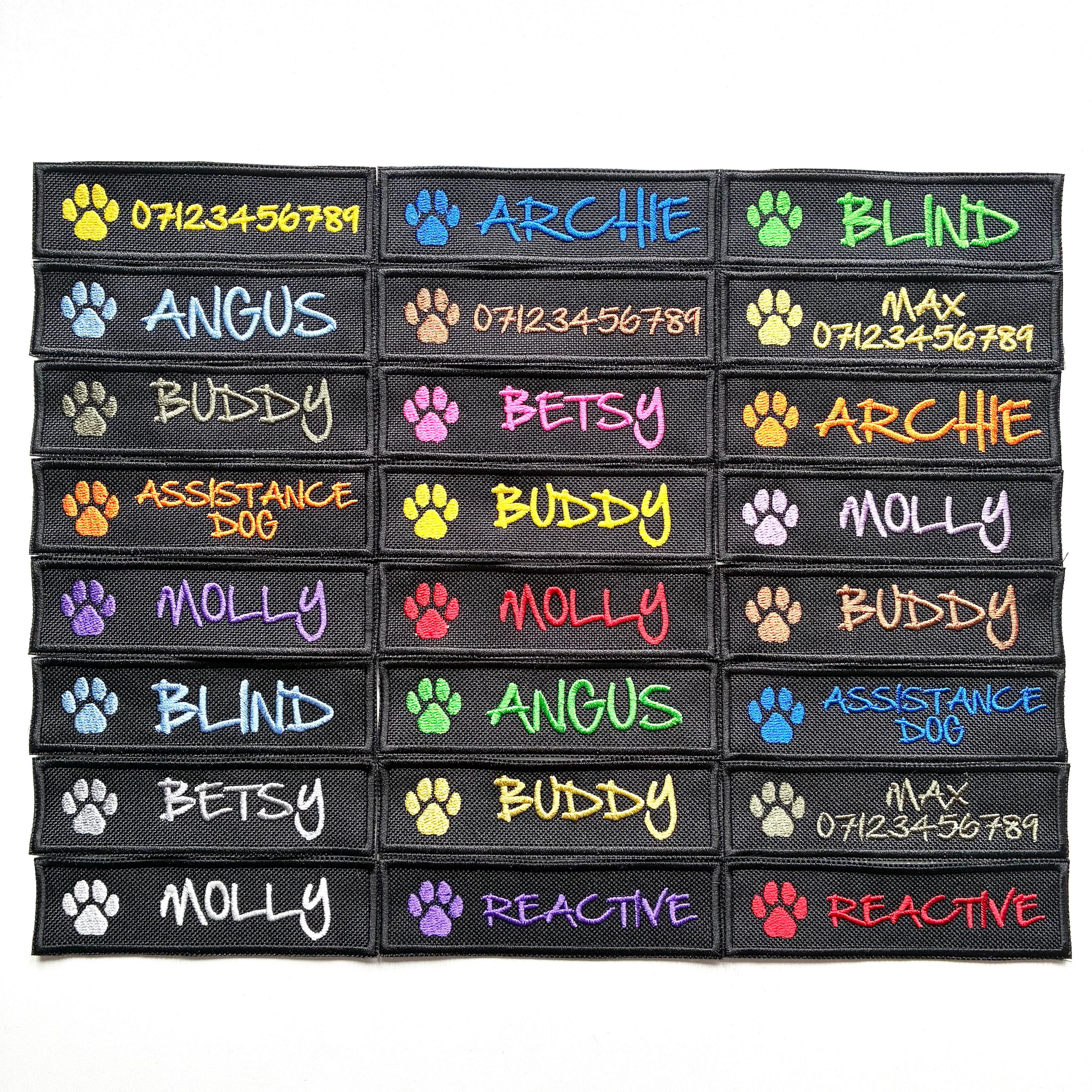 VELCRO® Patch To Fit Julius K9 Dog Harness Personalised Embroidered Custom Text Badge
