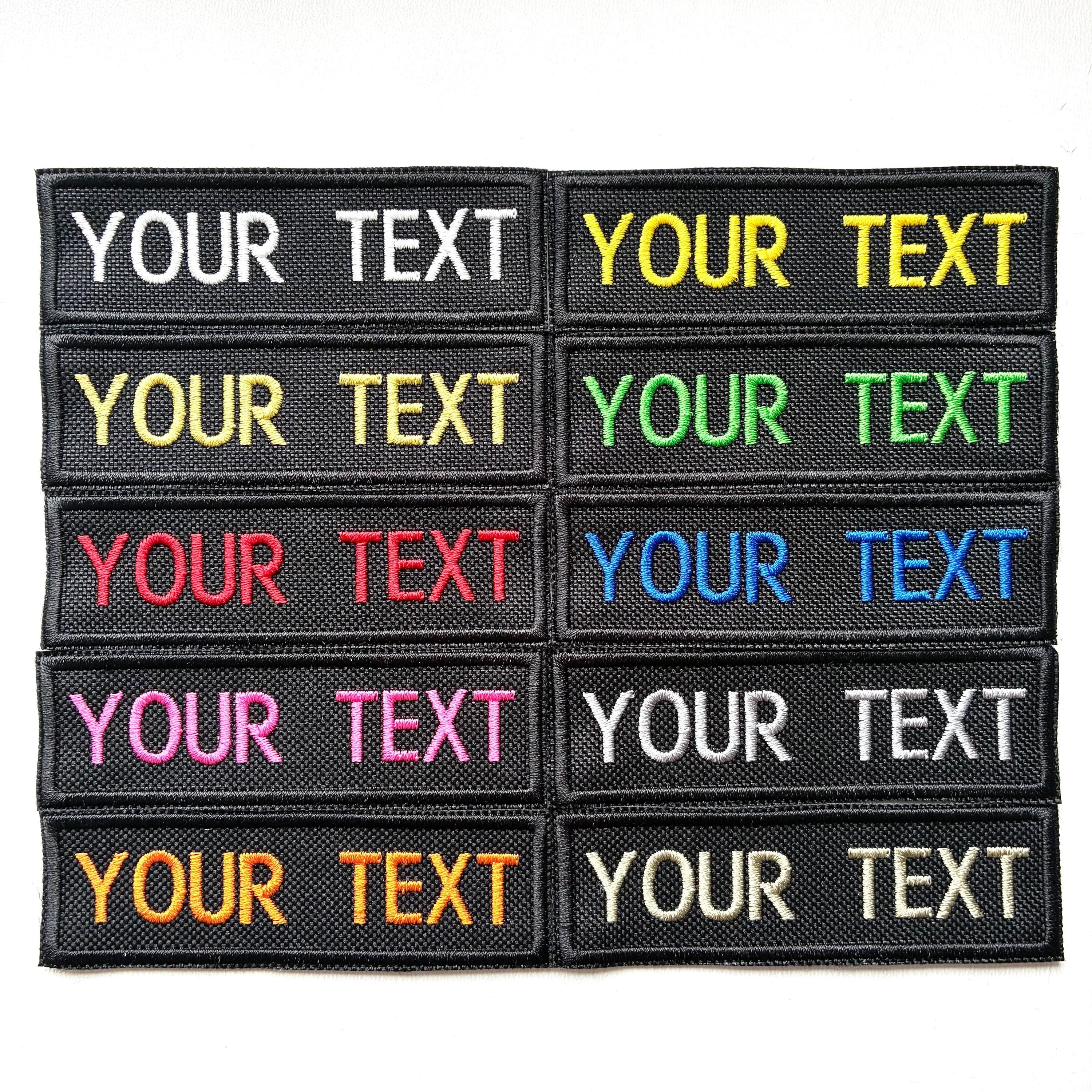 Personalised Embroidered Patches Sew/Iron/VELCRO® Custom Text Molle Morale Badges