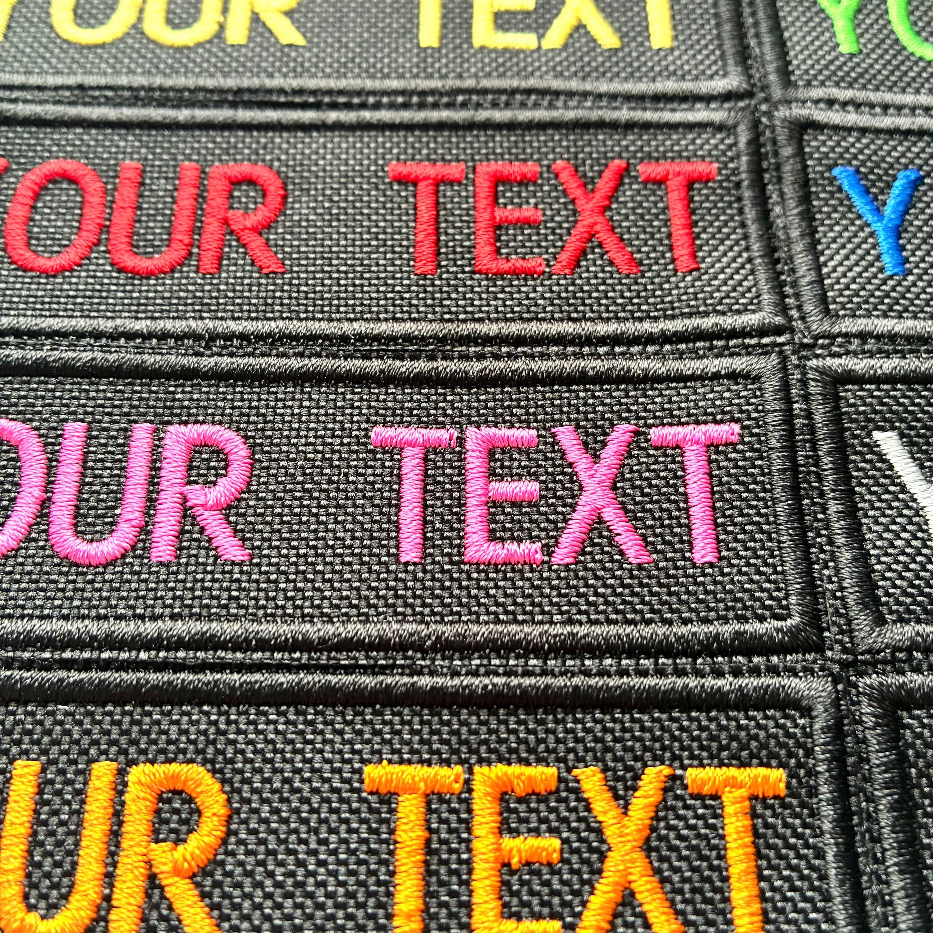 Personalised Embroidered Patches Sew/Iron/VELCRO® Custom Text Molle Morale Badges