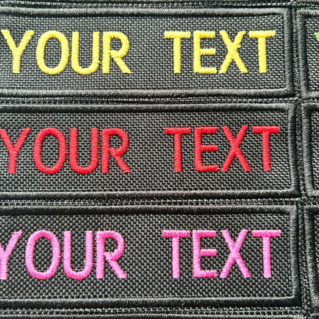 Personalised Embroidered Patches Sew/Iron/VELCRO® Custom Text Molle Morale Badges