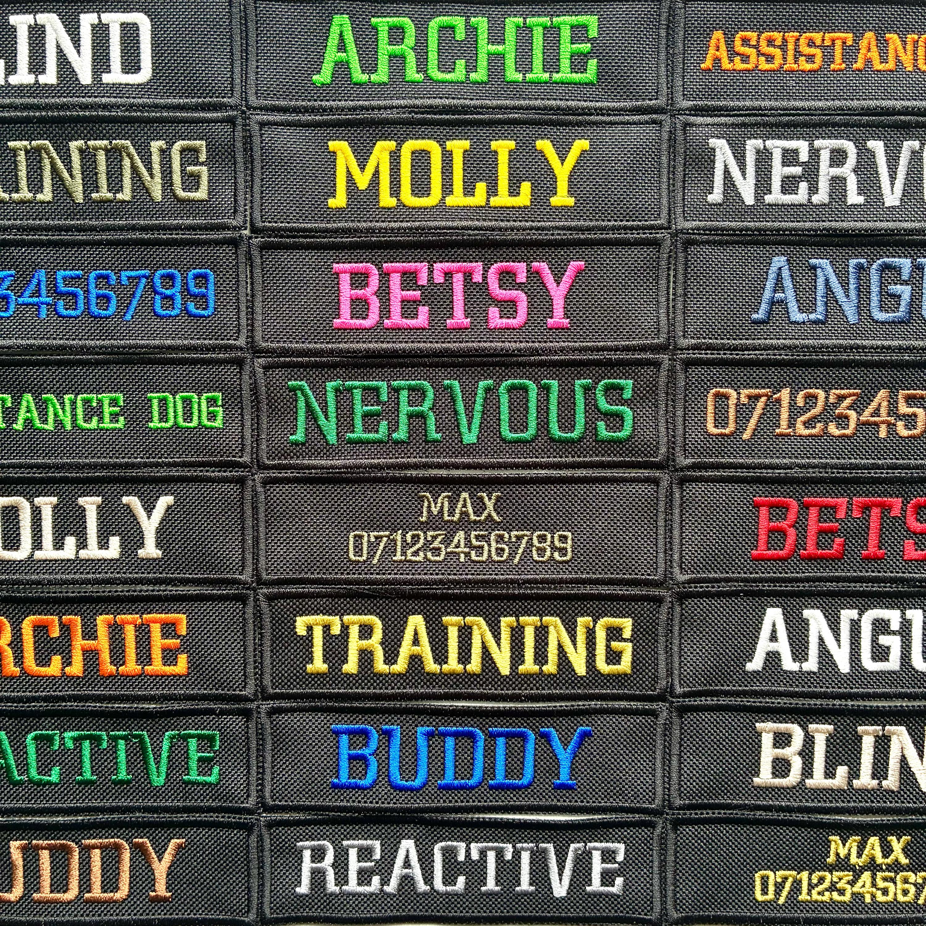 VELCRO® Patch To Fit Julius K9 Dog Harness Personalised Embroidered Custom Text Badge