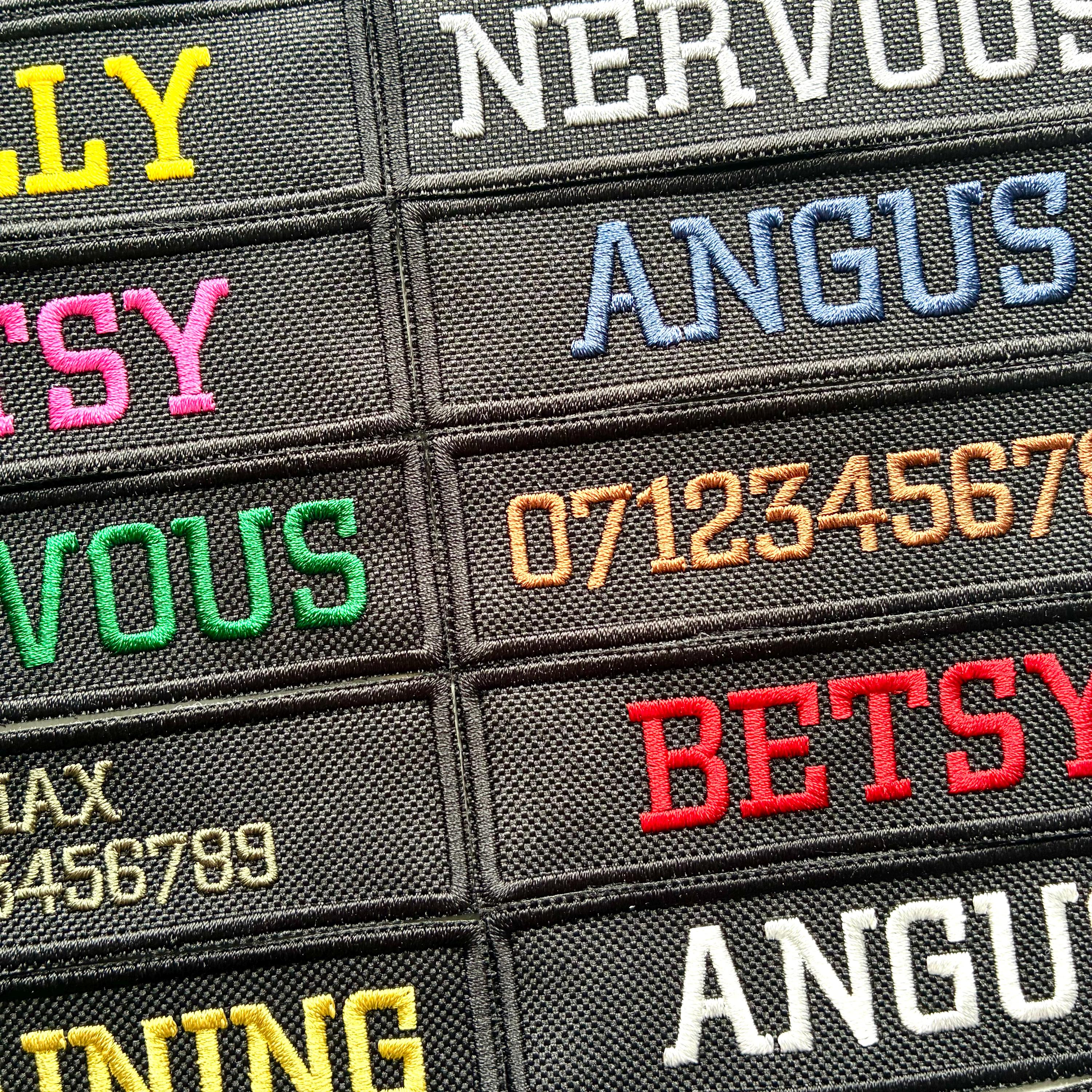 VELCRO® Patch To Fit Julius K9 Dog Harness Personalised Embroidered Custom Text Badge