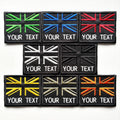Personalised Embroidered Union Jack Flag Patch 60x50mm Sew/Iron/VELCRO® Custom Text Badge Black