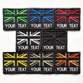 Personalised Embroidered Union Jack Flag Patch 60x50mm Sew/Iron/VELCRO® Custom Text Badge Black