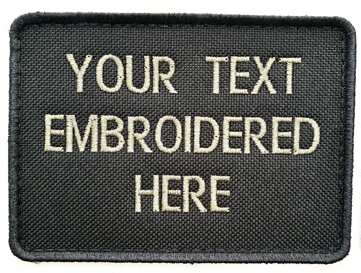 Personalised Embroidered Text Patches & Backpack Hook Loop Custom Military Molle Morale Badge
