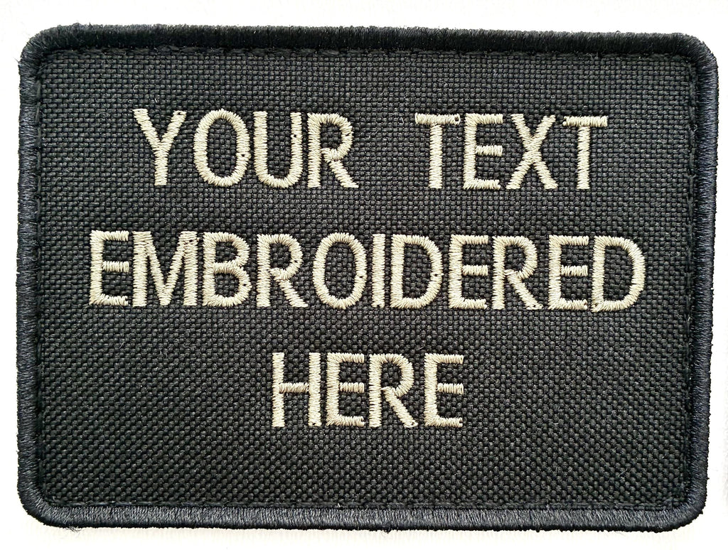 Personalised Embroidered Text Patches & Backpack Hook Loop Custom Military Molle Morale Badge