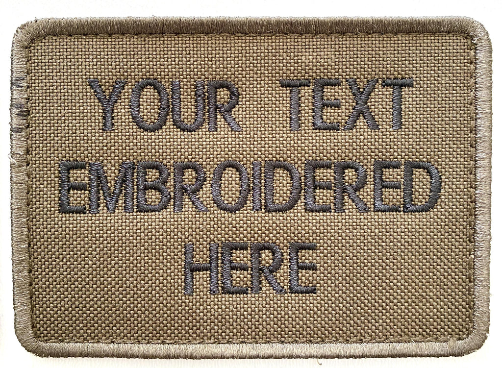 Personalised Embroidered Text Patches & Backpack Hook Loop Custom Military Molle Morale Badge