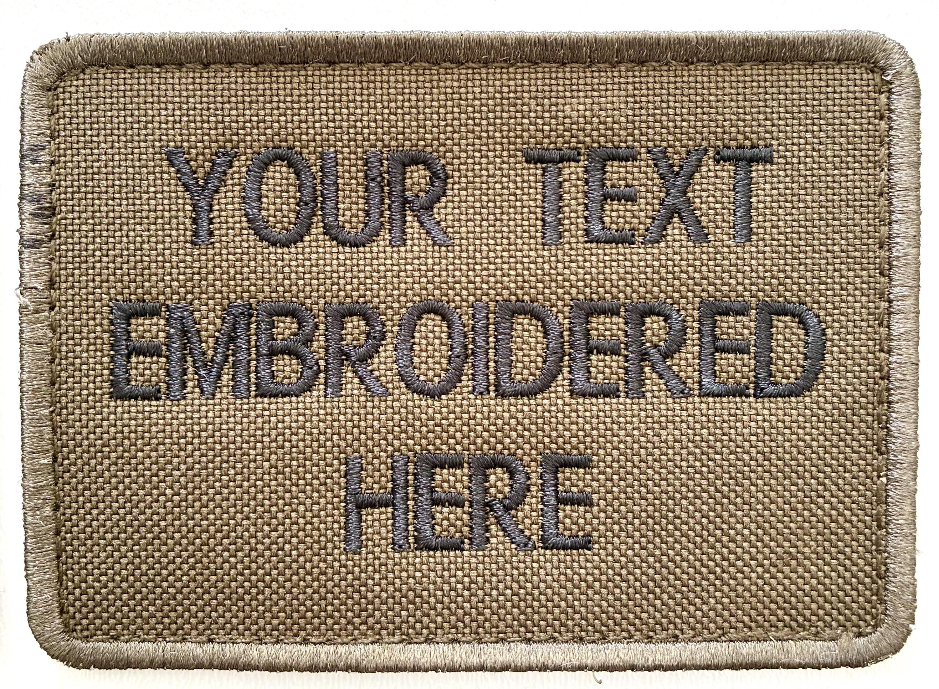 Personalised Embroidered Text Patches & Backpack Hook Loop Custom Military Molle Morale Badge