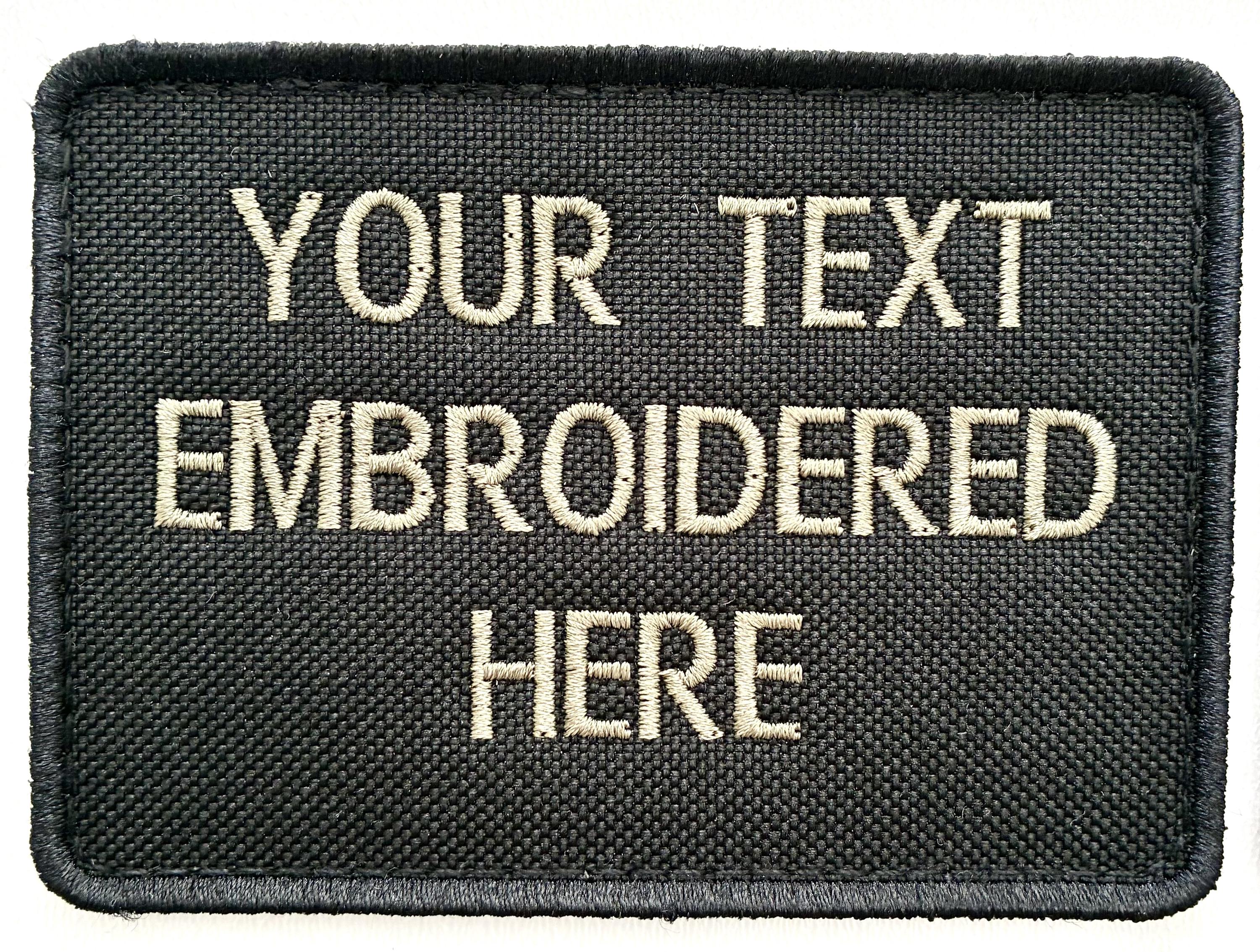 Personalised Embroidered Text Patch Hook Loop Custom Military Molle Morale Badge