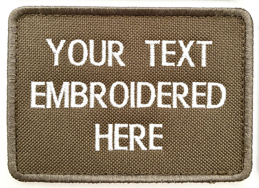 Personalised Embroidered Text Patch Hook Loop Custom Military Molle Morale Badge