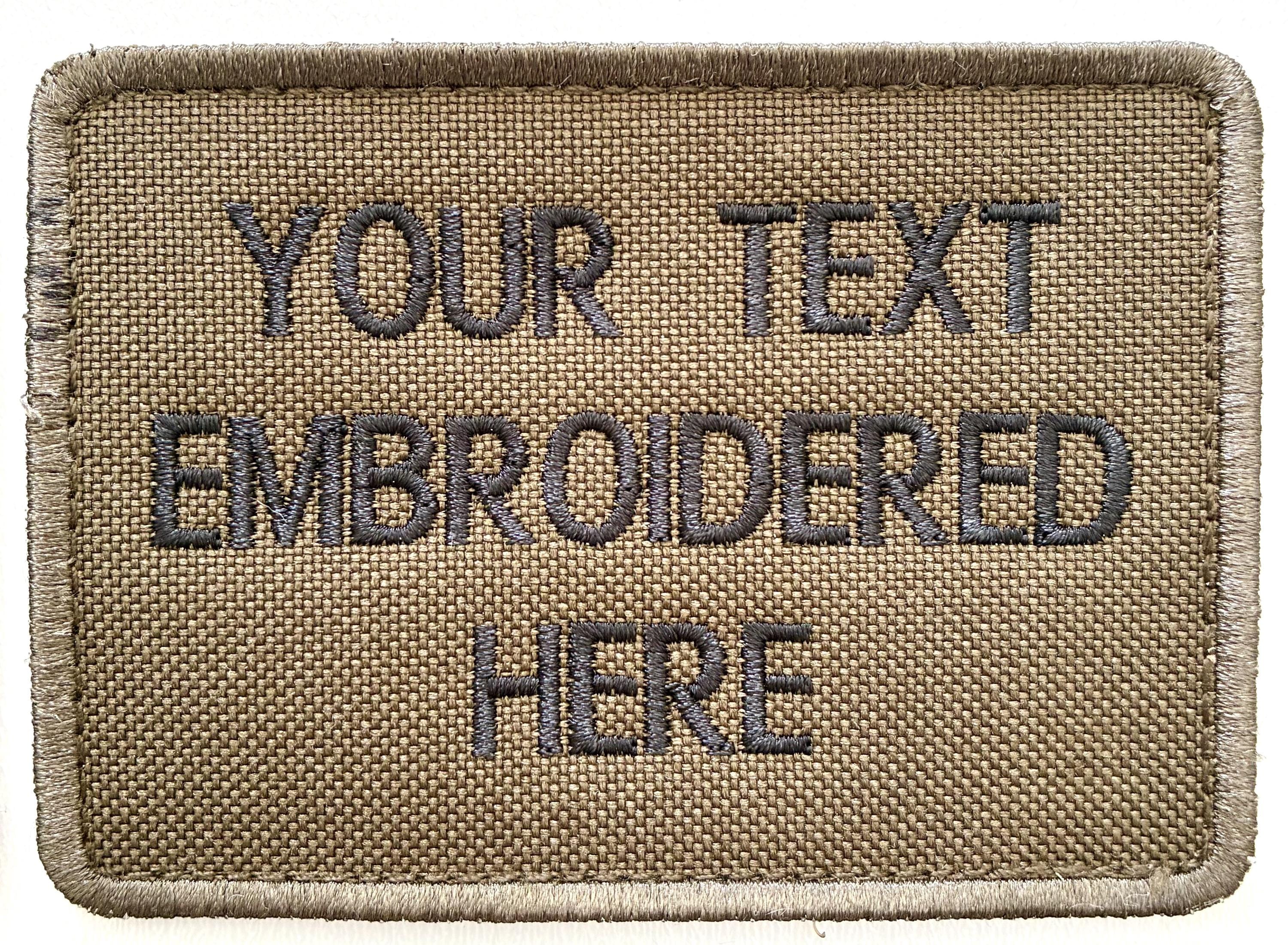 Personalised Embroidered Text Patch Hook Loop Custom Military Molle Morale Badge