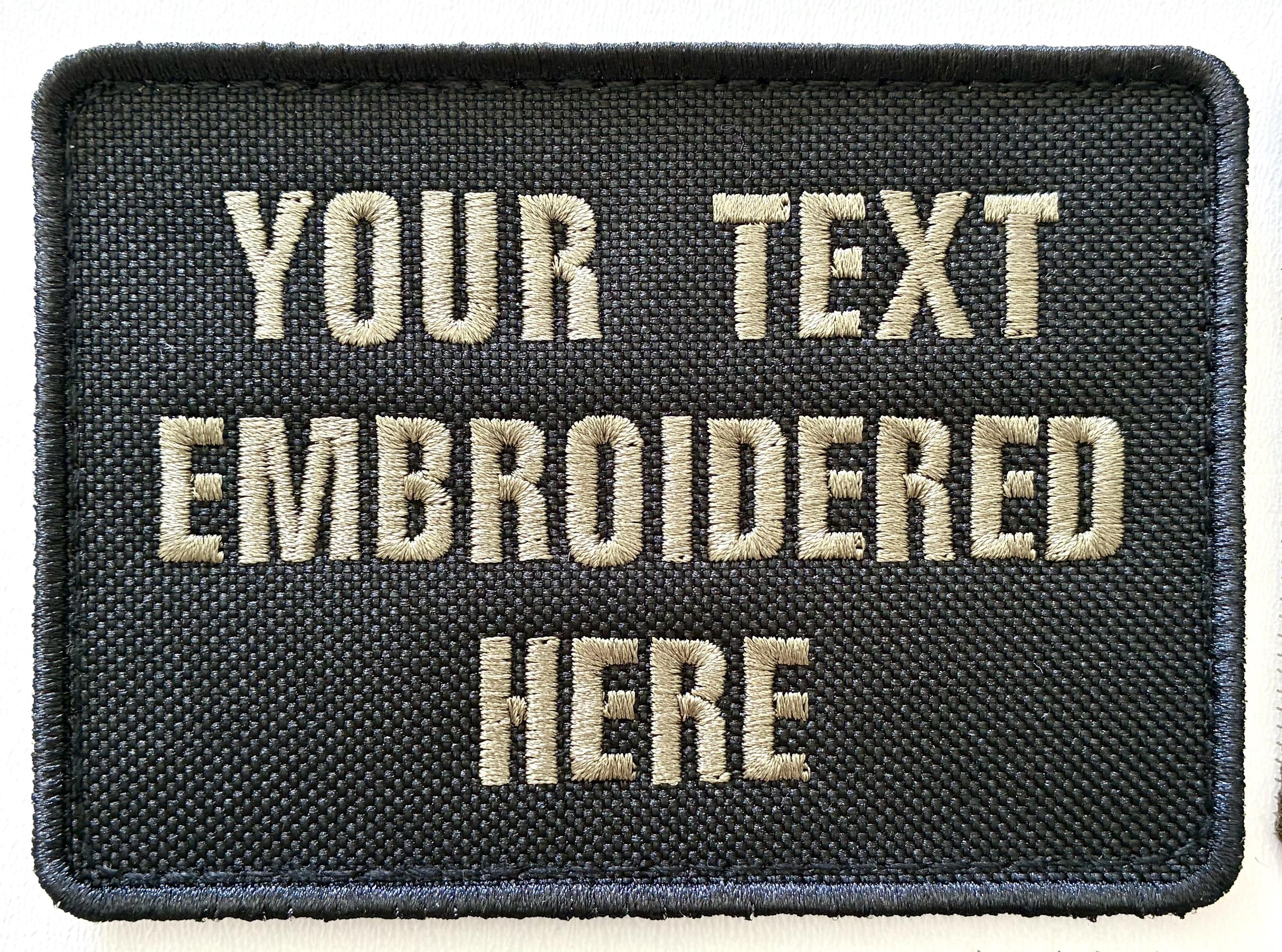 Personalised Embroidered Text Patch Hook Loop Custom Military Molle Morale Badge