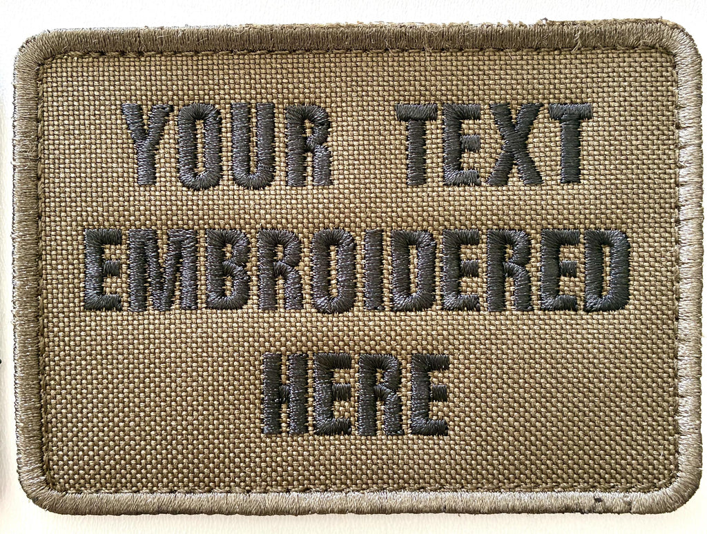 Personalised Embroidered Text Patch Hook Loop Custom Military Molle Morale Badge