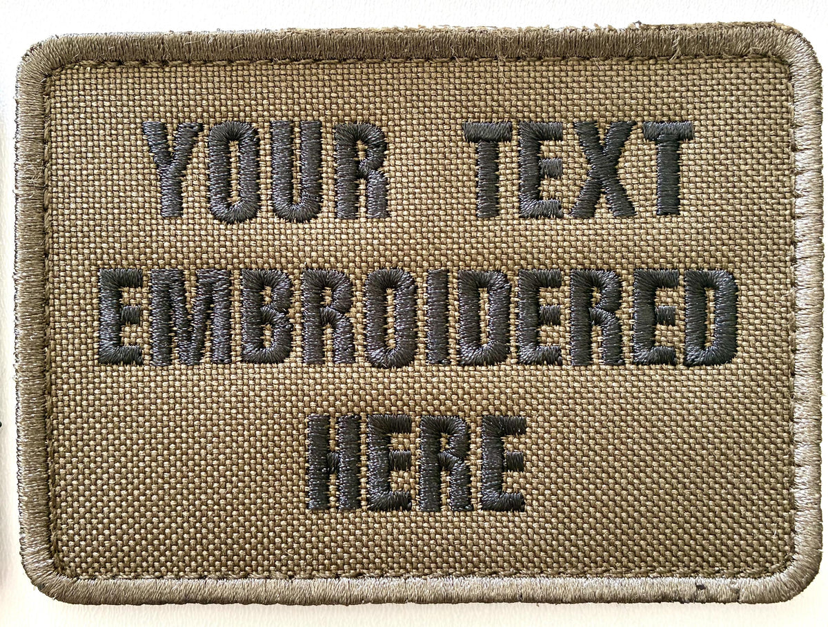 Personalised Embroidered Text Patch Hook Loop Custom Military Molle Morale Badge