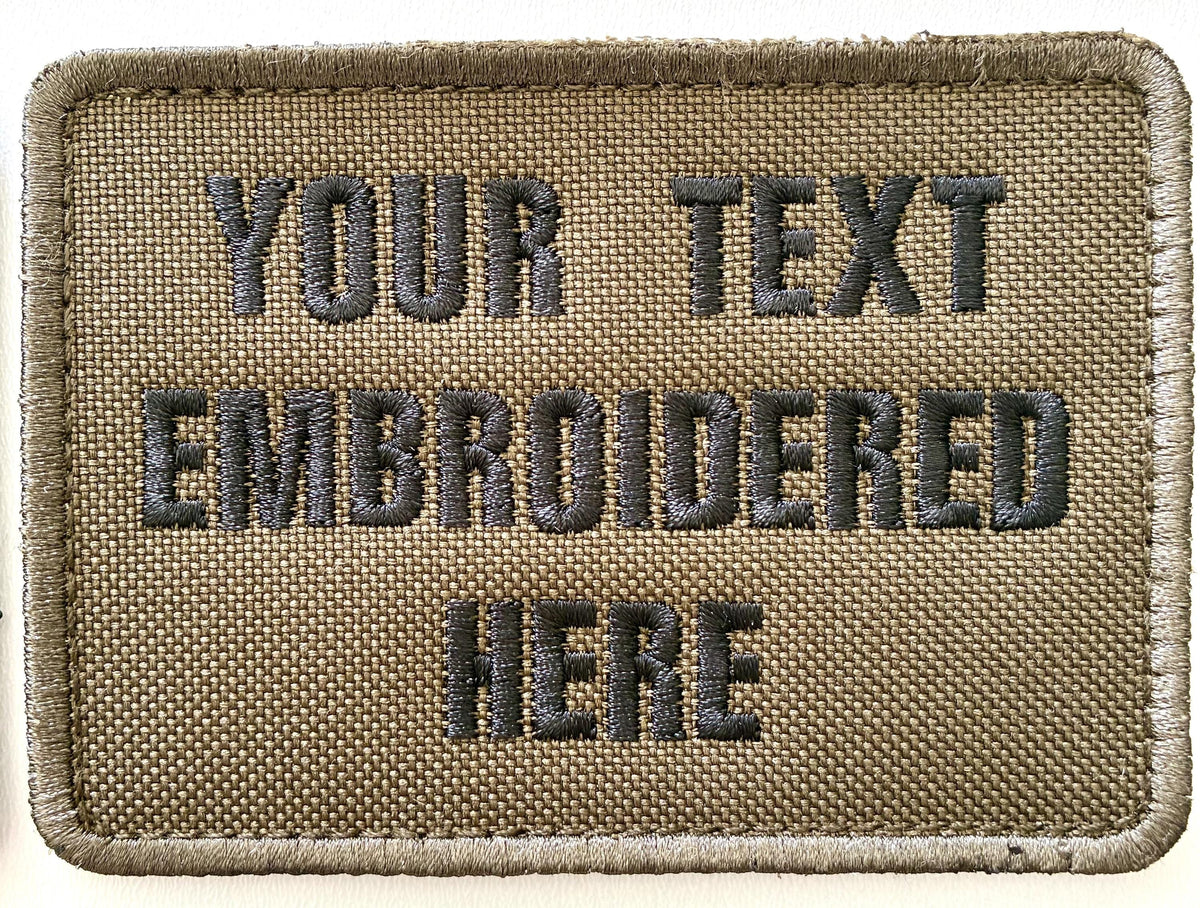 Personalised Embroidered Text Patch Hook Loop Custom Military Molle Morale Badge