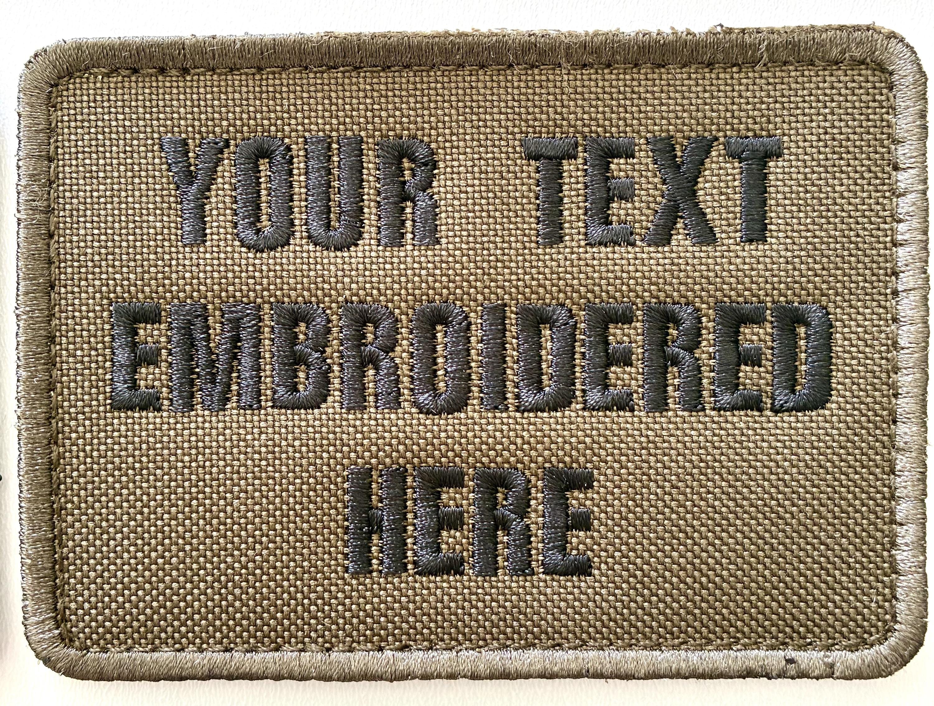 Personalised Embroidered Text Patch Hook Loop Custom Military Molle Morale Badge