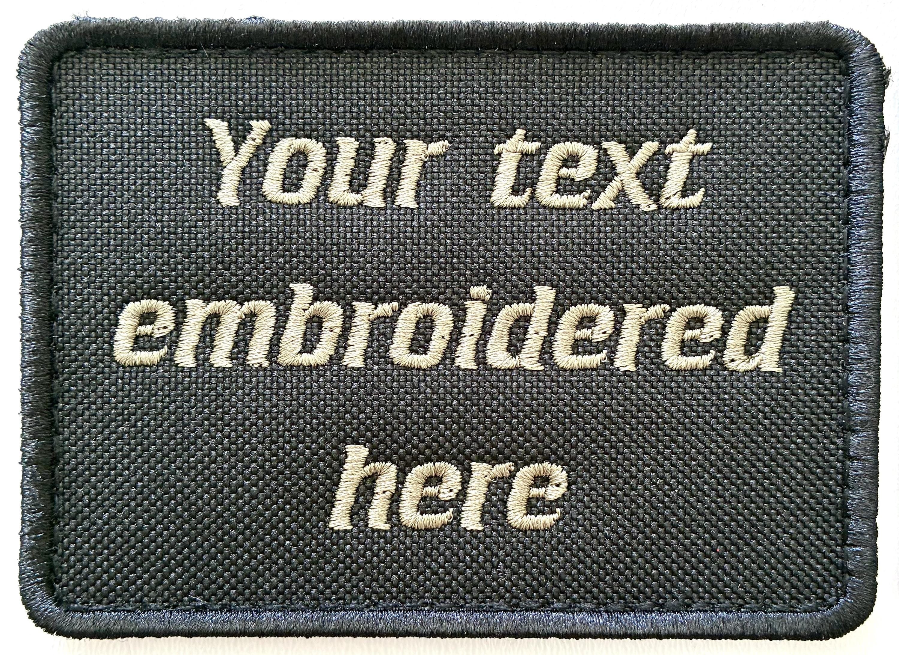 Personalised Embroidered Text Patch Hook Loop Custom Military Molle Morale Badge