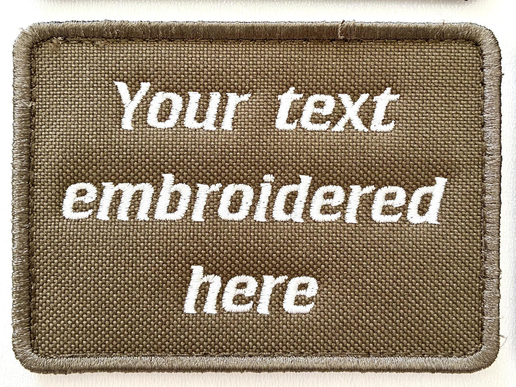 Personalised Embroidered Text Patch Hook Loop Custom Military Molle Morale Badge