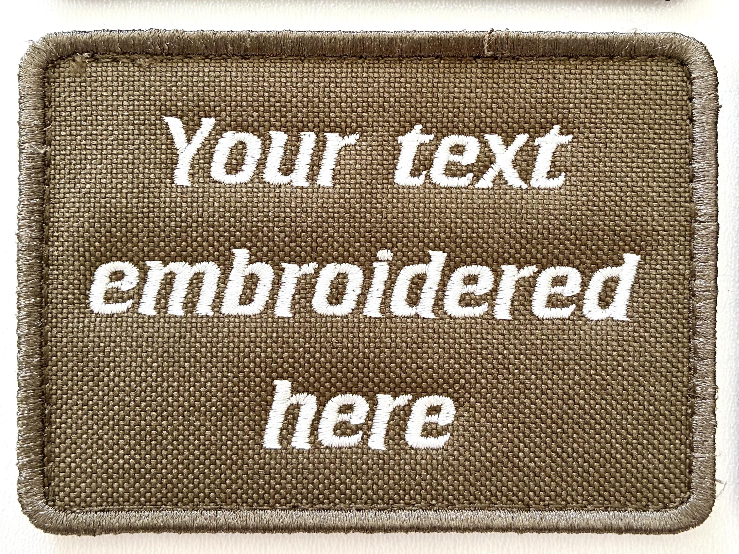Personalised Embroidered Text Patch Hook Loop Custom Military Molle Morale Badge