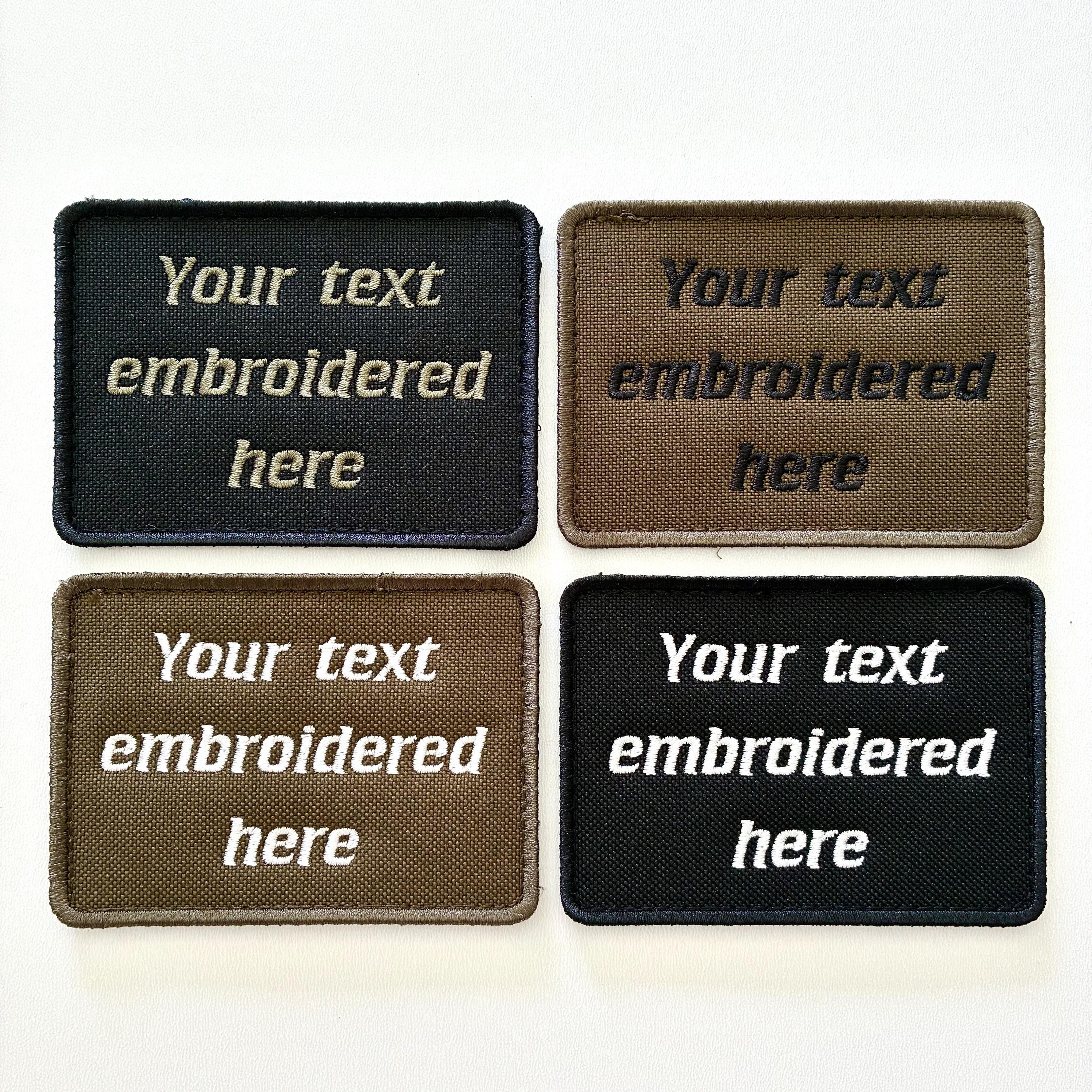 Personalised Embroidered Text Patch Hook Loop Custom Military Molle Morale Badge