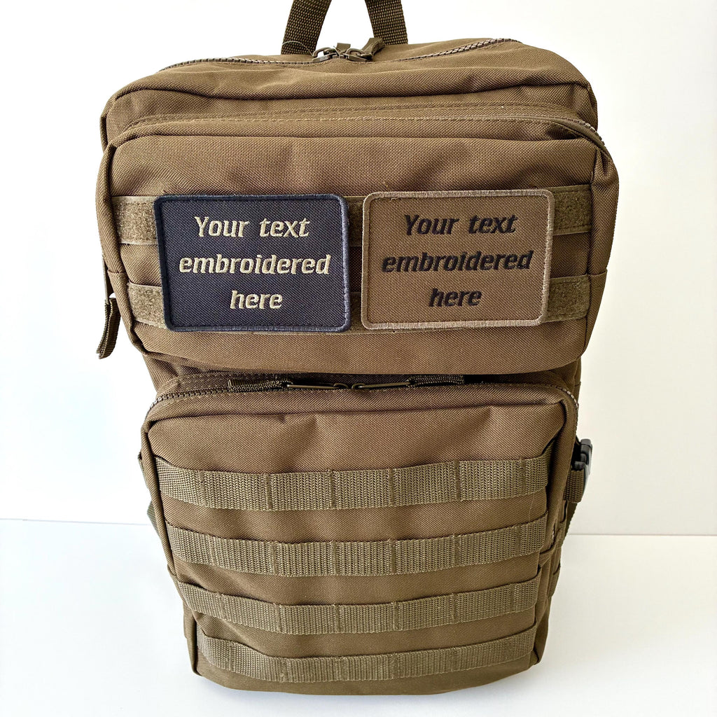 Personalised Embroidered Text Patch Hook Loop Custom Military Molle Morale Badge