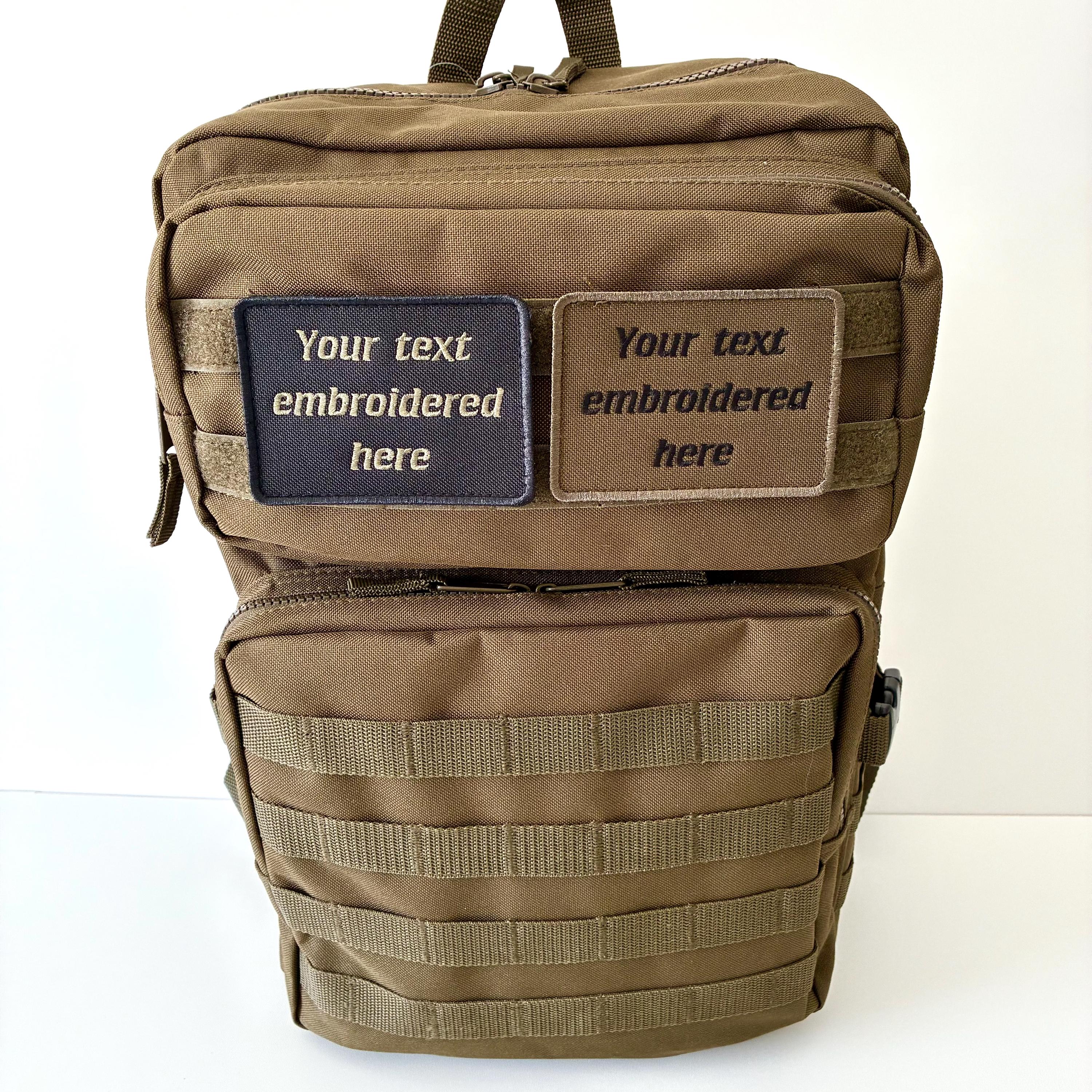 Personalised Embroidered Text Patch Hook Loop Custom Military Molle Morale Badge