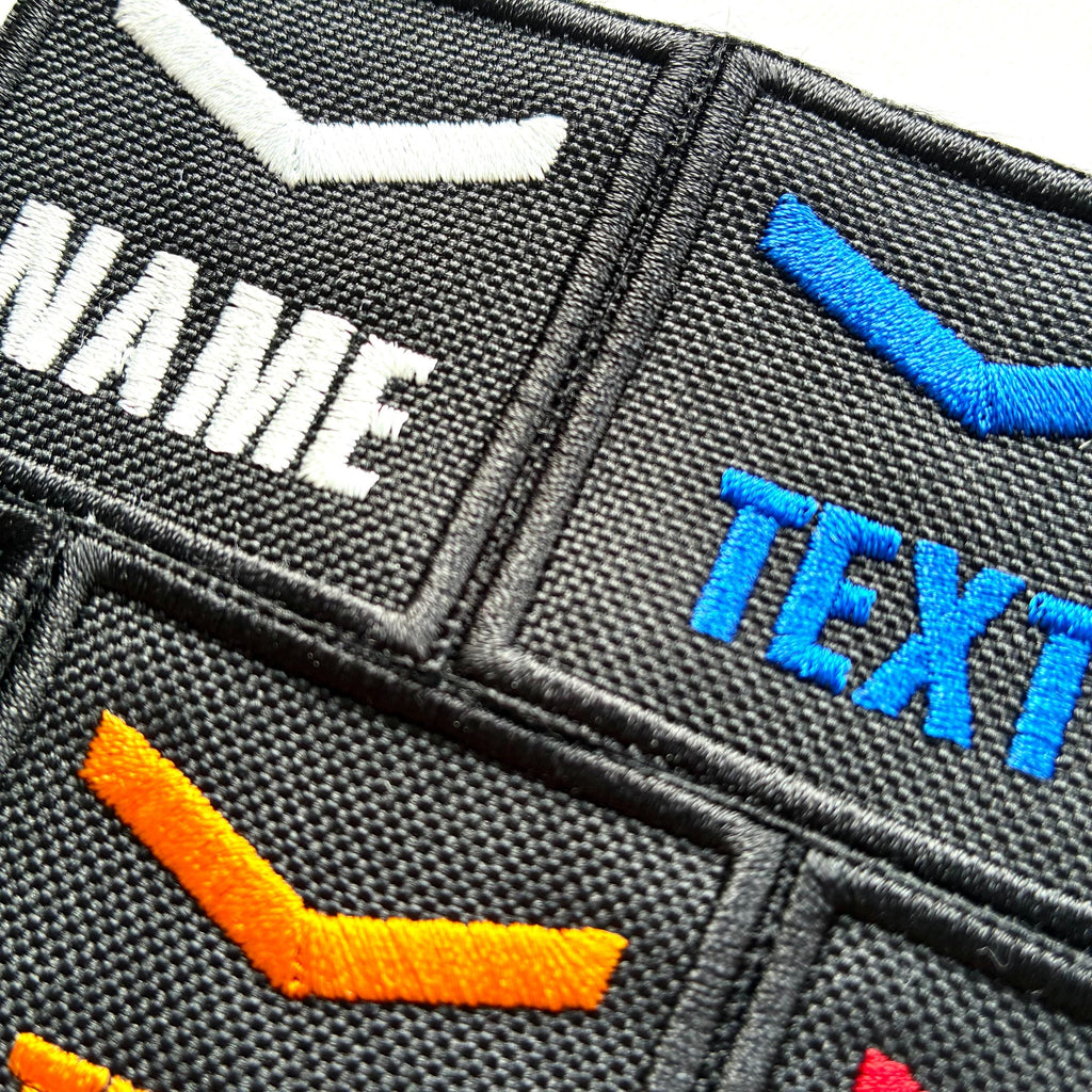 Personalised Embroidered Lance Corporal Chevron Patch 50x50mm Sew/Iron/VELCRO® Custom Text Badge Black