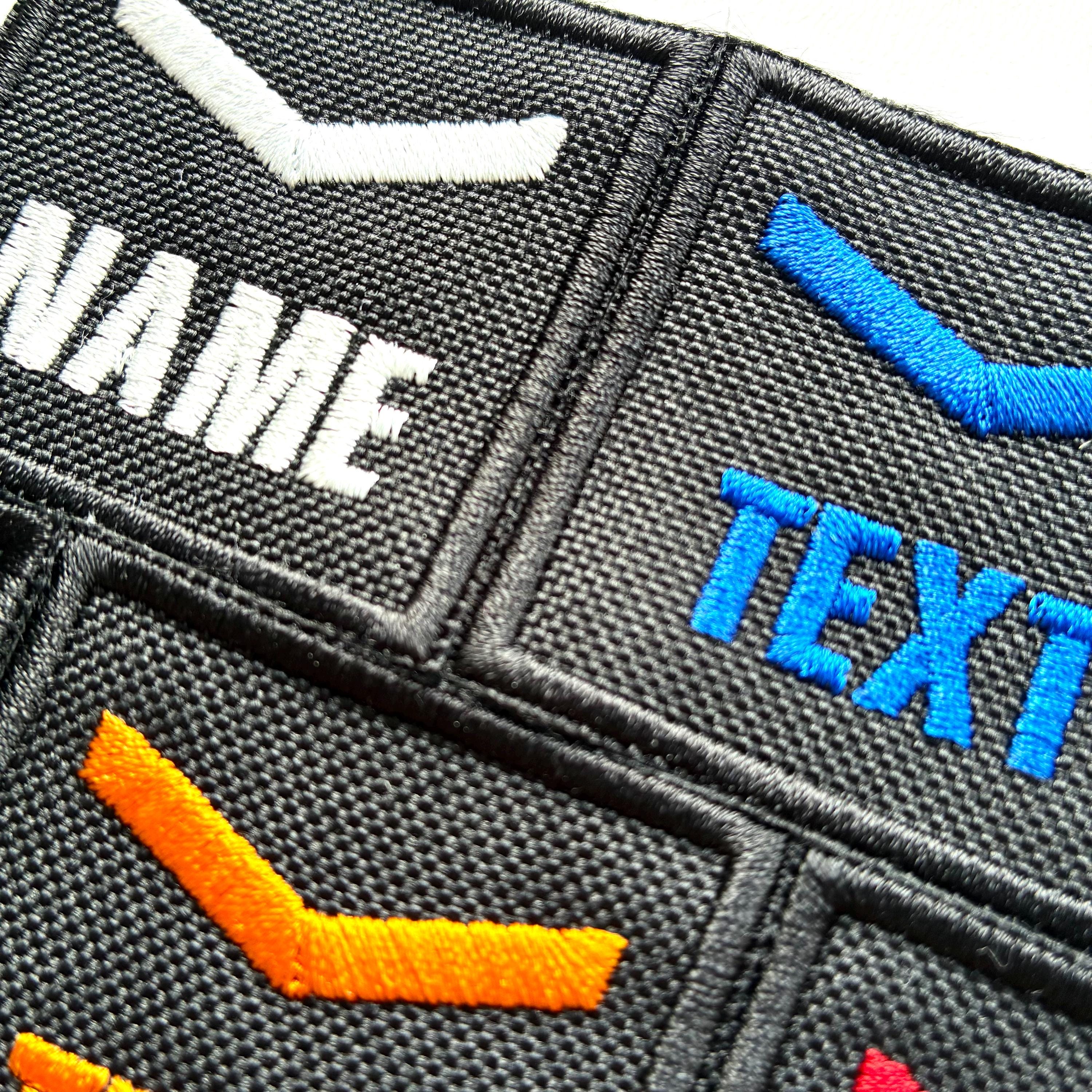Personalised Embroidered Lance Corporal Chevron Patch 50x50mm Sew/Iron/VELCRO® Custom Text Badge Black