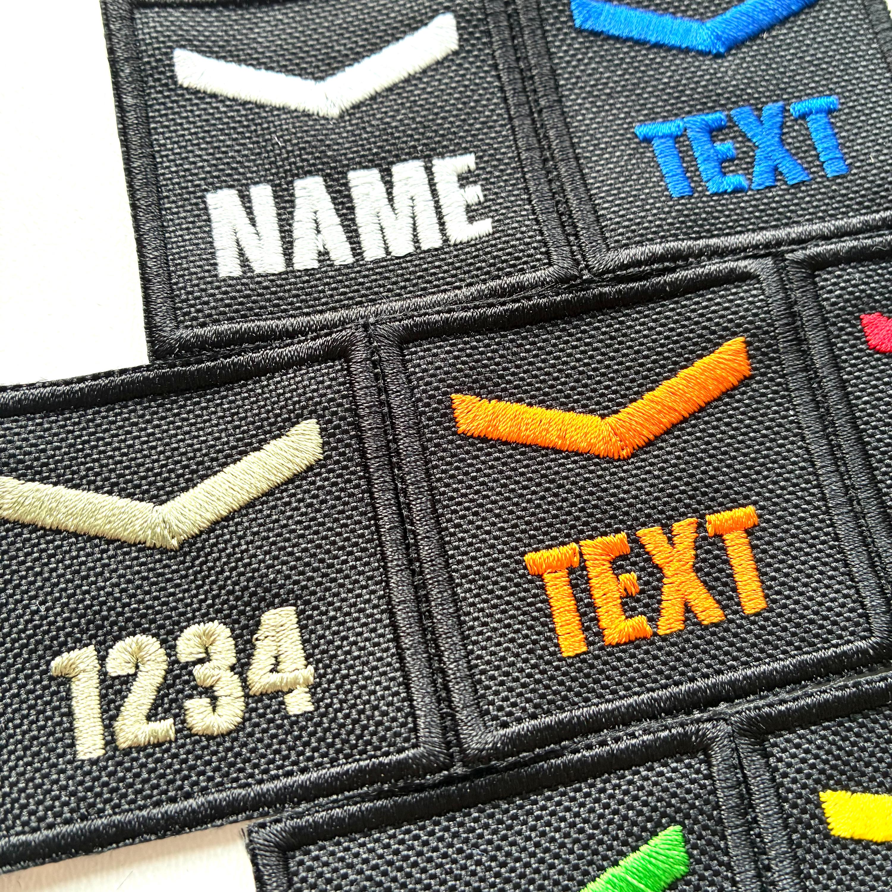 Personalised Embroidered Lance Corporal Chevron Patch 50x50mm Sew/Iron/VELCRO® Custom Text Badge Black